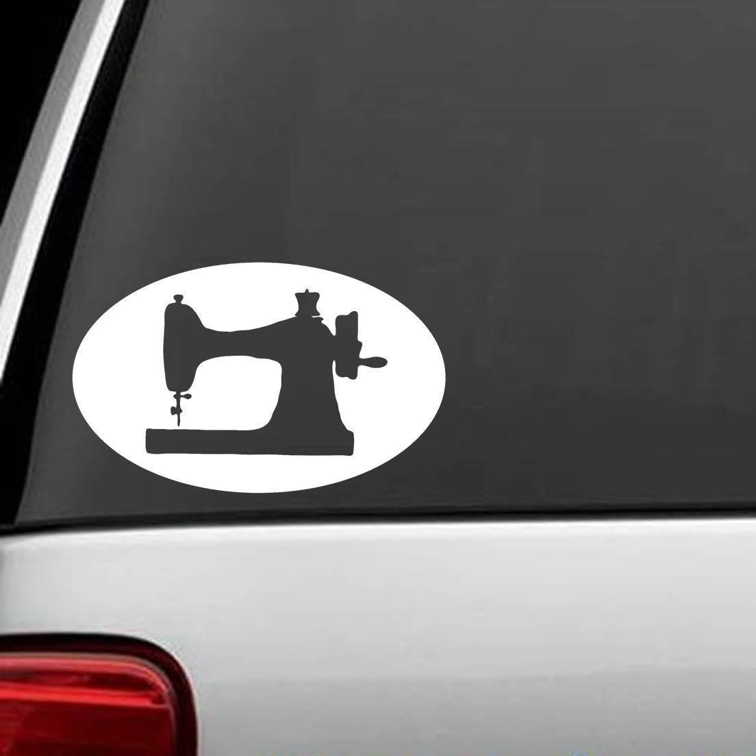 M1076 Sewing Machine Decal Sticker Seamstress Quilting Kit Wound Bobbins Sew Art