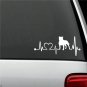 2-Count Pit Bull Flop Ear Heartbeat Lifeline Monitor Pitbull Decal Sticker K1024