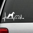 K1078 Airedale Terrier Dog Heartbeat © Monitor Decal Sticker Bingley Waterside