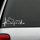 K1022 Texas Heartbeat© Lifeline Home State Decal Sticker Car Truck SUV Van