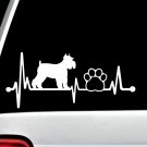 Schnauzer Heartbeat Lifeline Dog Decal Sticker for Car Window 8 Inch BG 142