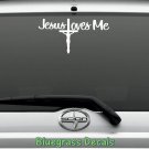 C1033 JESUS LOVES ME CROSS DECAL STICKER CAR TRUCK SUV VAN SUNDAY SCHOOL WALL