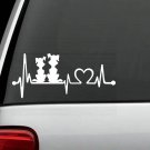 K1091 Dog & Dog Heartbeat © Dog Decal Sticker Car Truck SUV Van LAPTOP Surface