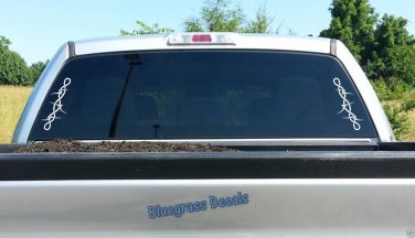 A1129 (2x) Barb Barbed Wire Decal Sticker Truck SUV Horse Cowgirl Cowboy tattoo