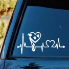 K1154 Mother Mom Loves Holding Twin Boys Heartbeat Lifeline Decal Sticker Art