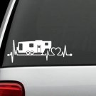 K1151 5th Wheel Camper Travel Trailer Hiker Heartbeat Decal Sticker Tent Hiking