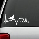 K1104 Howling Wolf Heartbeat Lifeline Decal Sticker Car Truck SUV Laptop Surface