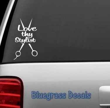 A1032 Love Thy Stylist Scissors Decal Sticker Hair Dresser