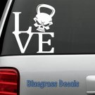 B1016 Kettlebell Skull Love Decal Sticker Fitness Workout Crossfit Exercise