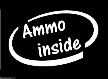 AMMO INSIDE 2A WINDOW DECAL STICKER CAR TRUCK AUTO SUV LAPTOP WALL DECAL