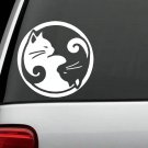 B1126 Cat Yin Yang Decal Sticker for Car Truck SUV Van Laptop Mirror Surface Art