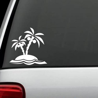 PALM TREES VACATION BEACH COCONUT OCEAN WINDOW DECAL STICKER CAR TRUCK SUV VAN