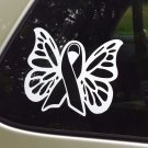 Melanoma Skin Cancer Awareness Butterfly Ribbon Decal Sticker for Car Truck Suv