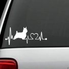K1032 Westie Silky Terrier Heartbeat© Lifeline Monitor Decal Sticker Car Truck