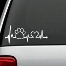 K1083 Paw Heartbeat© Lifeline Monitor Dog Cat Pet Decal Sticker