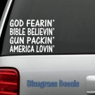 A1046 GOD BIBLE GUN AMERICA Decal Sticker for Car Truck SUV Van LAPTOP