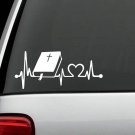 K1162 Bible Heartbeat Lifeline Decal Sticker Christian Jesus KJV NKJV NIT Church