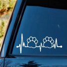 Paws Heartbeat Lifeline Monitor Dog Cat Pet Decal Sticker K1177 Car Laptop Gift