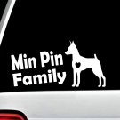 Min Pin Family Miniature Pinscher Dog Decal Sticker Car Window BG108 Doberman