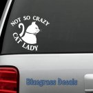 F1003 NOT SO CRAZY CAT LADY Decal Sticker for Car Truck SUV Van Laptop KITTEN