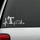 K1015 Oilfield Heartbeat© Lifeline Monitor Decal Sticker Car Truck SUV HARD HAT