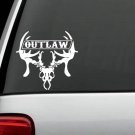 F1023 Outlaw Deer Rack Skull Hunting Decal Sticker Bow Hunting Camo Mossy Stand