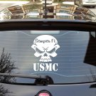 D1044 LARGE 11" USMC SEMPER FI SKULL DECAL STICKER for Car TRUCK SUV VAN MARINE
