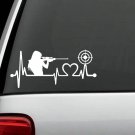 K1100 Gun Girl Heartbeat Target Shooting Decal Sticker Love Guns Rifle Pistol