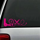 Hot Pink Hair Dryer Mirror Scissors Hair Stylist Salon LOVE Decal Sticker