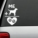 M1001 Me Plus© Labrador Love Paw Decal Sticker Car Truck SUV Van Mirror Surface
