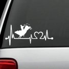 K1167 Bull Riding Rodeo Cowboy Heartbeat Lifeline Decal Sticker