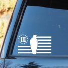 J1086 3% Patriot Eagle Flag Decal Sticker Three Percent Pro Gun SUV Van Laptop