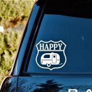 C1118 Happy Camper Travel Trailer Decal Sticker Hiking Camping Camp Tent Hiker