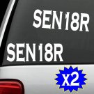 L1018  2-Pack SENIOR CLASS 2018 DECAL Sticker Car TRUCK SUV HIGH SCHOOL COLLEGE