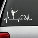 K1086 Ballet Ballerina Dance Heartbeat Lifeline Monitor Decal Sticker