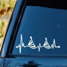 Guy Girl Kayak Heartbeat Lifeline Decal Sticker Canoe Boat Oar Paddle K1179