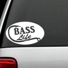 F1030 Bass Life Fishing Oval Decal Sticker Car Truck SUV Laptop Boat Surface