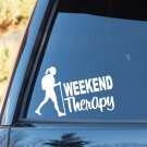 M1070 Hiker Girl Hiking Weekend Therapy Decal Sticker Camper Camping Tent Kayak