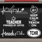 Value Pack Teacher Heartbeat Lifeline Decal Sticker Set E1076 Teach Teaching Art