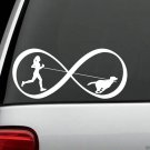 C1060 Jogging Girl Dog Infinity© Running 10K 5K 13.1 26.2 Run SUV DECAL STICKER