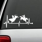 K1166 Rodeo Bull Riding Bronco Horse Heartbeat Lifeline Decal Sticker saddle