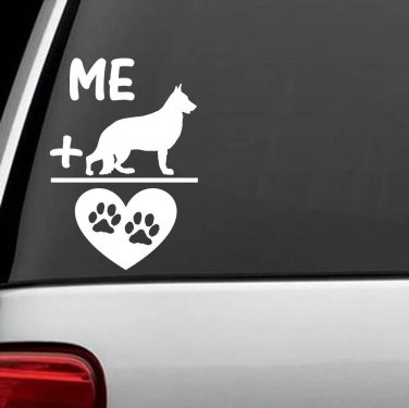 M1004 Me Plus&Acirc;&copy; German Shepherd Dog Love Paw Decal Sticker Car Truck SUV Surface