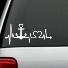 K1147 Boat Anchor Heartbeat Monitor Decal Sticker Kayak Canoe Boating Outdoors
