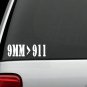A1165 2x 9mm Caliber 911 Gun Rights Second Amendment Decal Pistol Holster Target