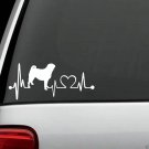 K1029 Pug Terrier Heartbeat© Lifeline Monitor Decal Sticker Truck