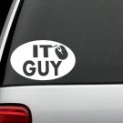M1097 IT Guy Oval Decal Sticker Computer Laptop Cyber Security Surface Repair