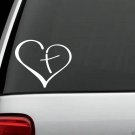 3-PACK Heart Cross Christian Decal Sticker J1044