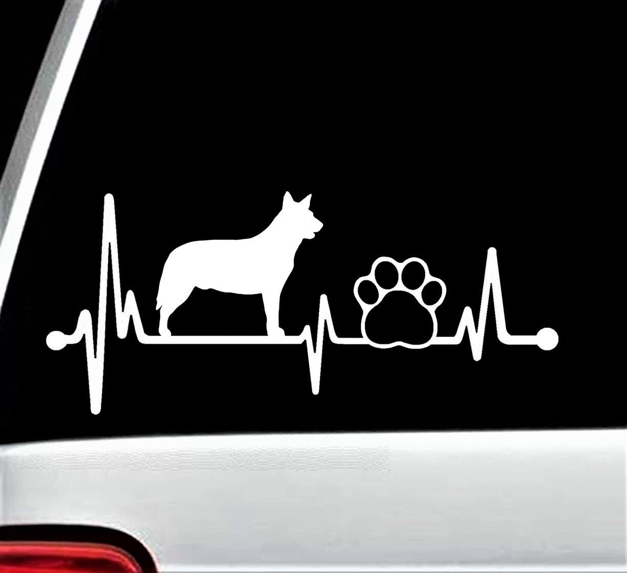 Blue Heeler Heartbeat Cattle Dog Paw Decal Sticker for Car Window 8