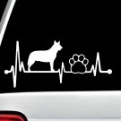 Blue Heeler Heartbeat Cattle Dog Paw Decal Sticker for Car Window 8 Inch BG 151
