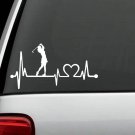 K1080 Lady Golfer Ladies Golf Heartbeat © Lifeline Decal Sticker Bag Driver Putt